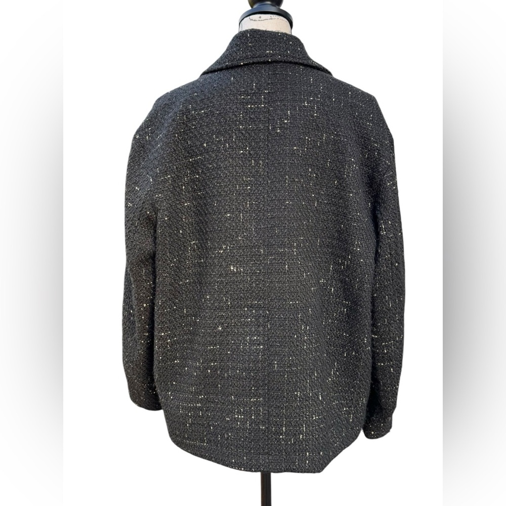 House of Harlow 1960 Black Tweed Blazer with Gold Buttons Women’s Size Large - Picture 3 of 14